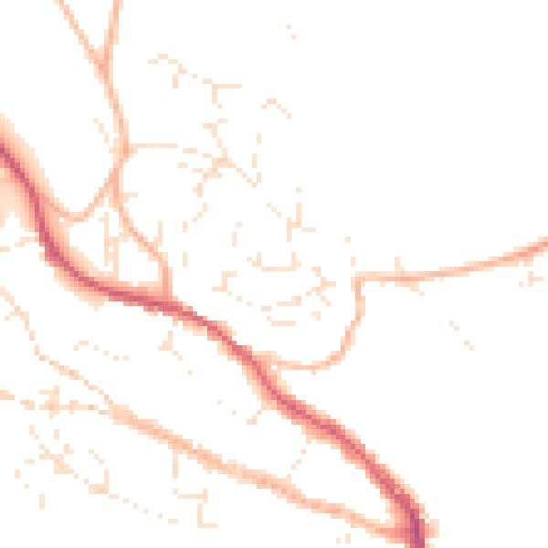 Daytime road noise heatmap for TR10 8DZ