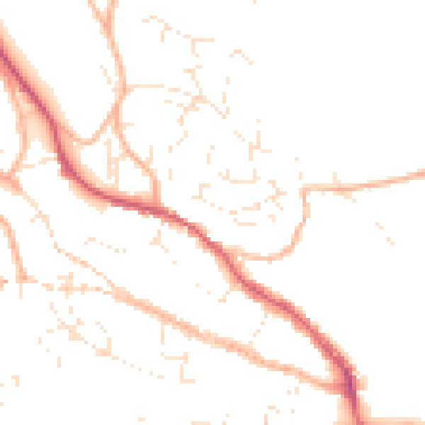 Daytime road noise heatmap for TR10 8EA