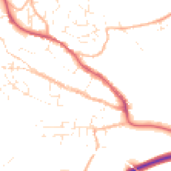 Daytime road noise heatmap for TR10 8EB