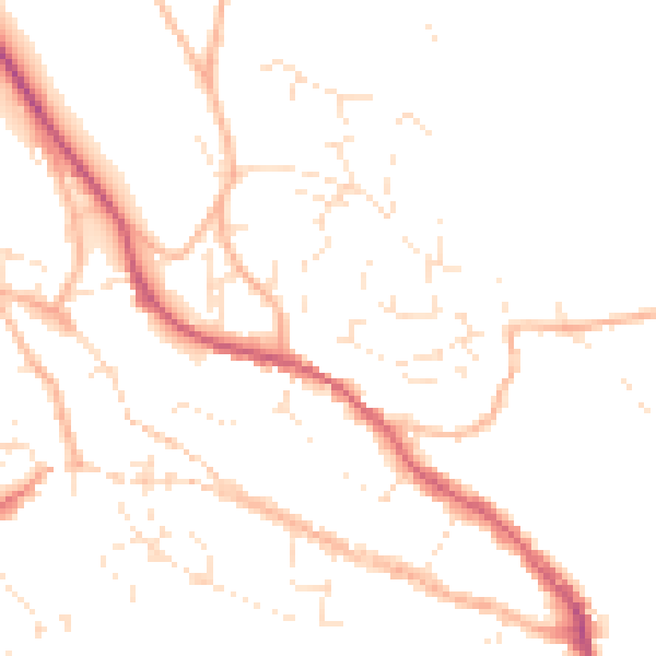 Daytime road noise heatmap for TR10 8EJ