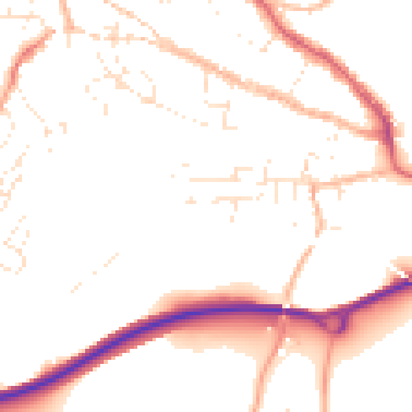 Daytime road noise heatmap for TR10 8FL