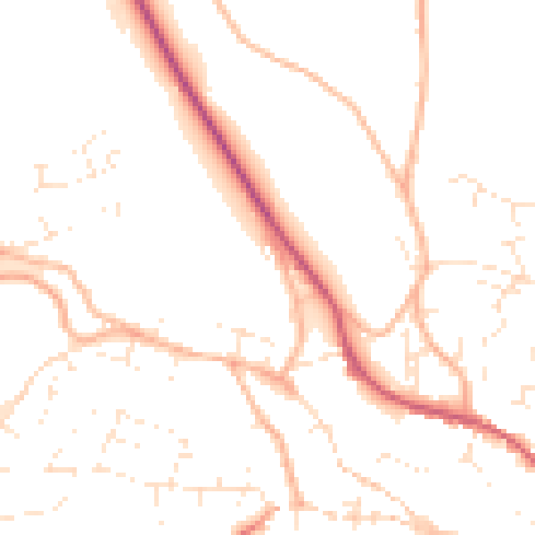 Daytime road noise heatmap for TR10 8GL