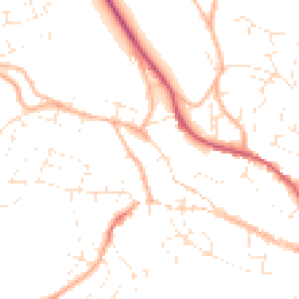 Daytime road noise heatmap for TR10 8HE