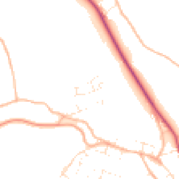 Daytime road noise heatmap for TR10 8JD