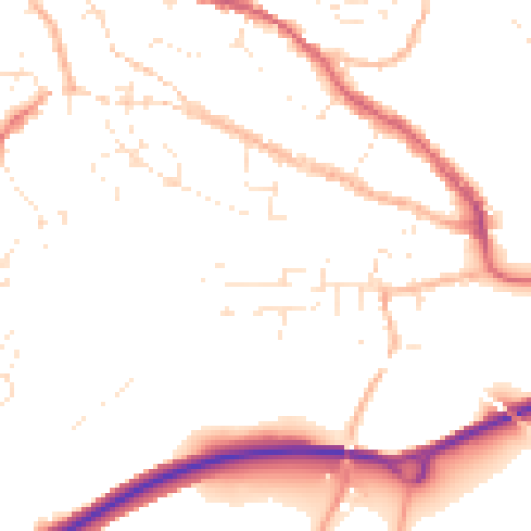 Daytime road noise heatmap for TR10 8LJ