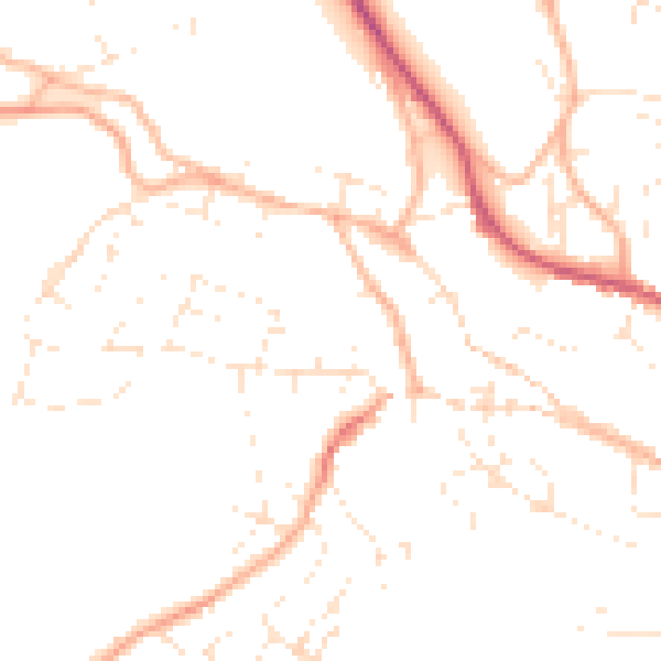 Daytime road noise heatmap for TR10 8QW