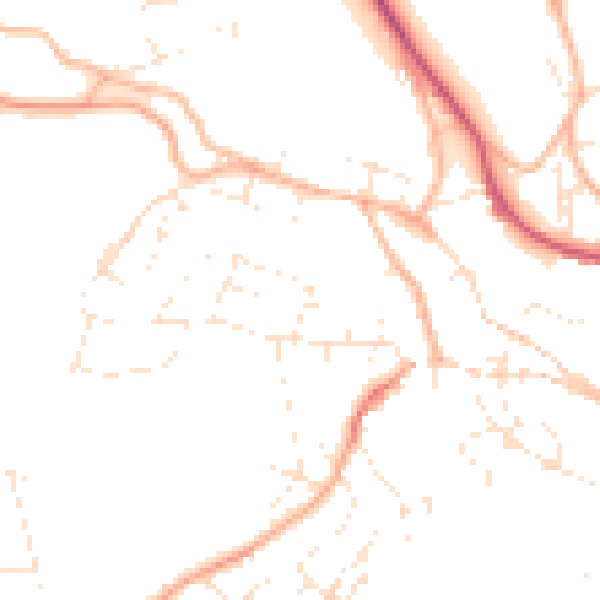 Daytime road noise heatmap for TR10 8RJ