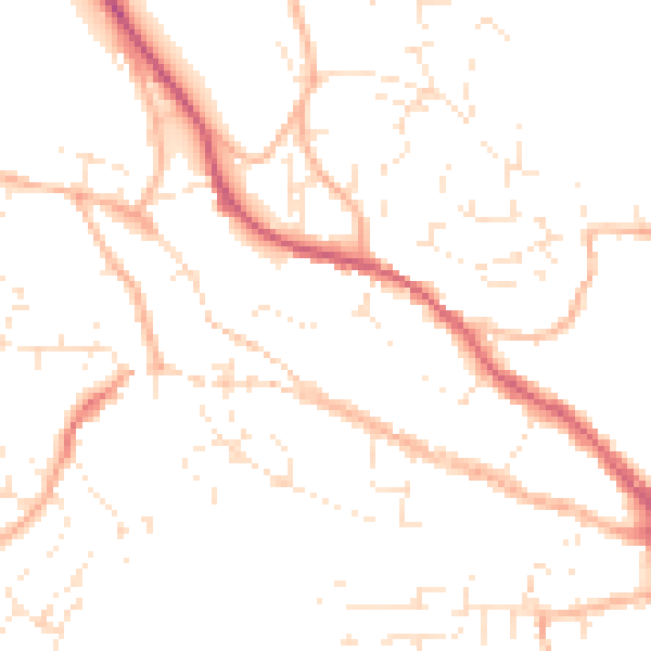 Daytime road noise heatmap for TR10 8RY