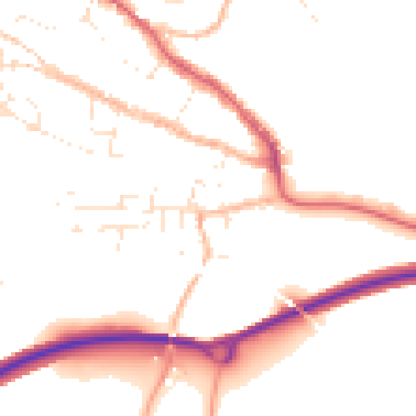 Daytime road noise heatmap for TR10 8SH