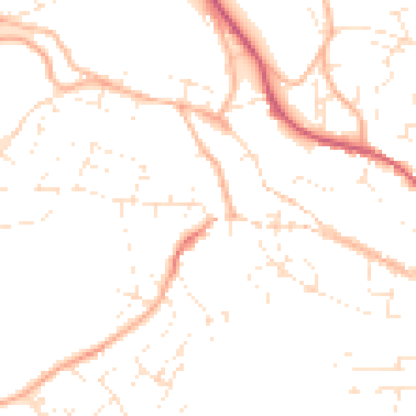 Daytime road noise heatmap for TR10 8ZW
