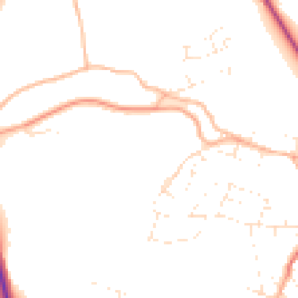 Daytime road noise heatmap for TR10 9AH