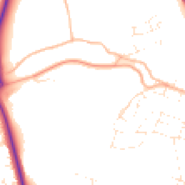 Daytime road noise heatmap for TR10 9AJ