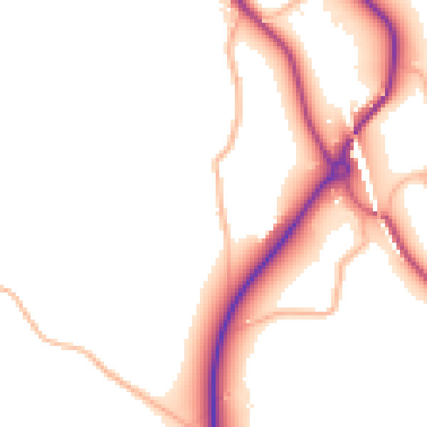 Daytime road noise heatmap for TR10 9AR