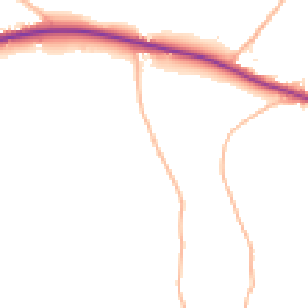 Daytime road noise heatmap for TR10 9BZ