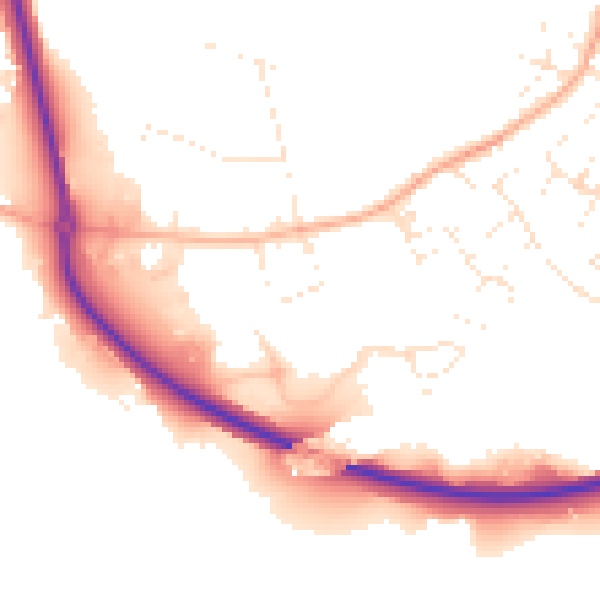 Daytime road noise heatmap for TR10 9DB