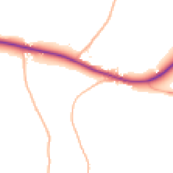 Daytime road noise heatmap for TR10 9DN