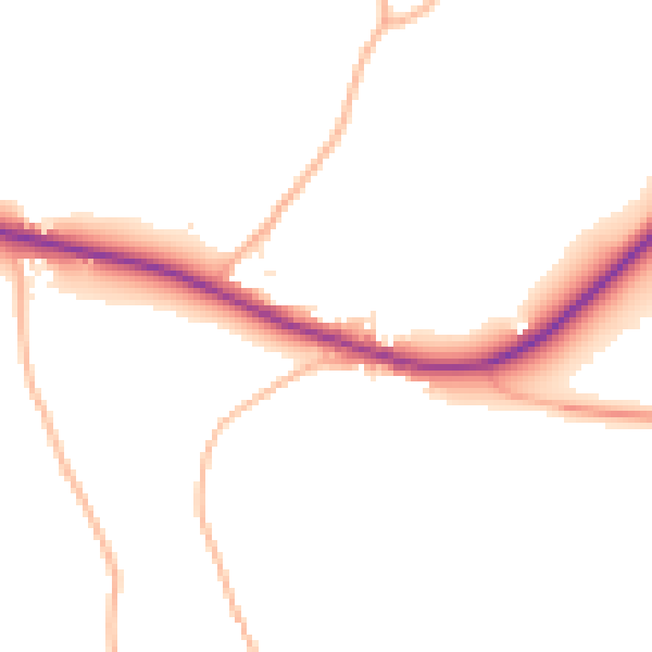 Daytime road noise heatmap for TR10 9DP