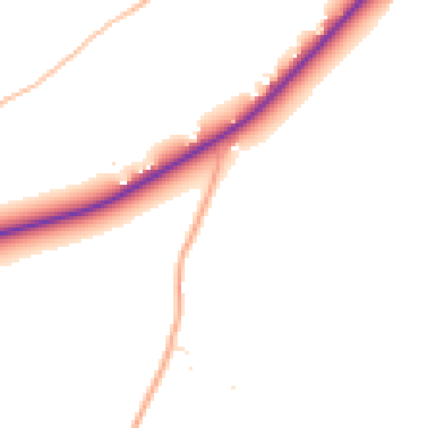 Daytime road noise heatmap for TR10 9EH