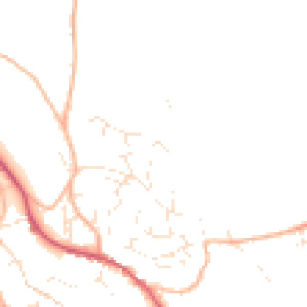 Daytime road noise heatmap for TR10 9FL