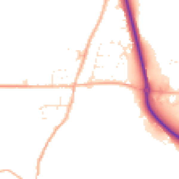 Daytime road noise heatmap for TR10 9HD