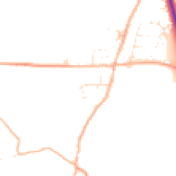Daytime road noise heatmap for TR10 9HS