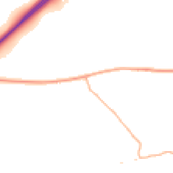 Daytime road noise heatmap for TR10 9JA