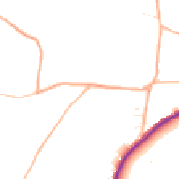Daytime road noise heatmap for TR10 9LP