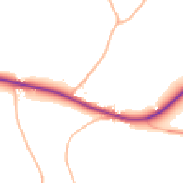 Daytime road noise heatmap for TR10 9LT