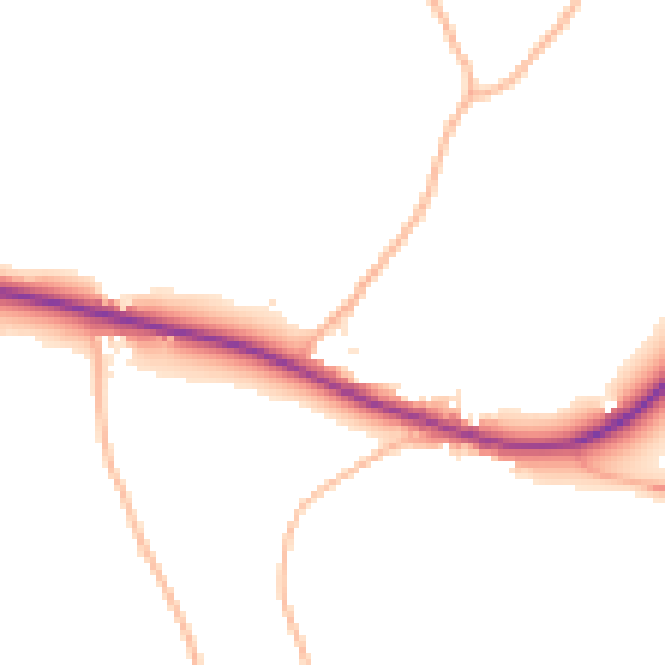 Daytime road noise heatmap for TR10 9LW