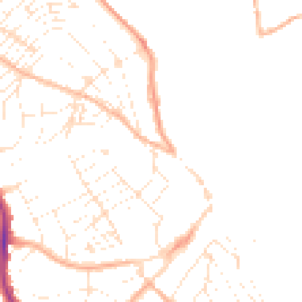 Daytime road noise heatmap for TR11 2AG