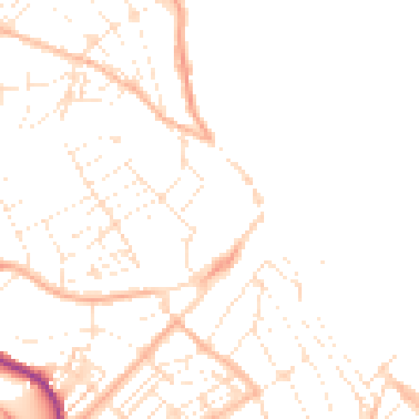 Daytime road noise heatmap for TR11 2AP
