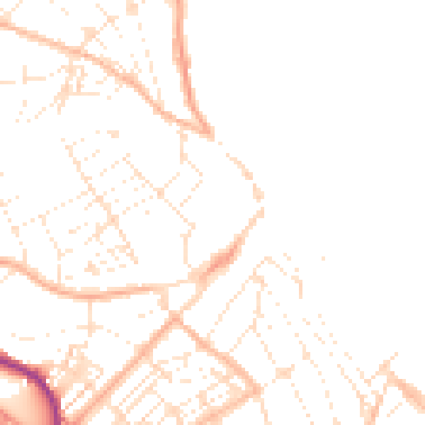 Daytime road noise heatmap for TR11 2BU