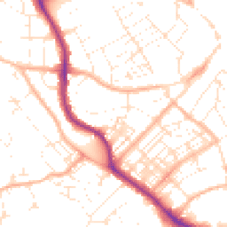 Daytime road noise heatmap for TR11 2DJ