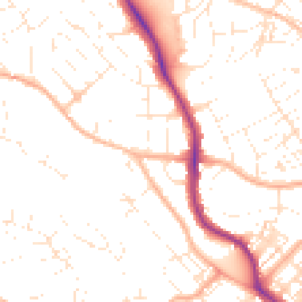 Daytime road noise heatmap for TR11 2DQ