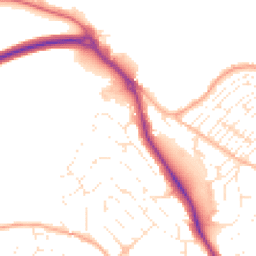 Daytime road noise heatmap for TR11 2EX