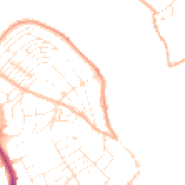 Daytime road noise heatmap for TR11 2SS