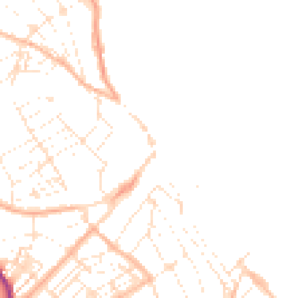 Daytime road noise heatmap for TR11 3DB