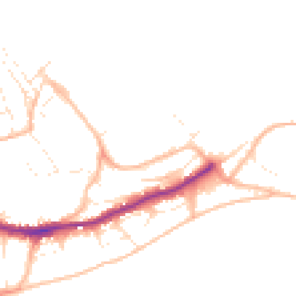Daytime road noise heatmap for TR11 3XL