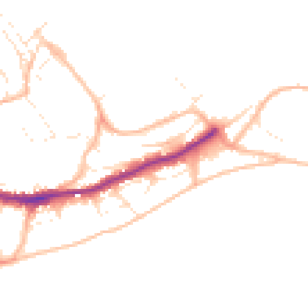Daytime road noise heatmap for TR11 4AX