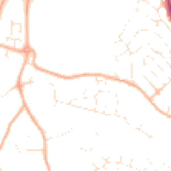 Daytime road noise heatmap for TR11 4LE