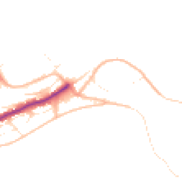 Daytime road noise heatmap for TR11 4LR