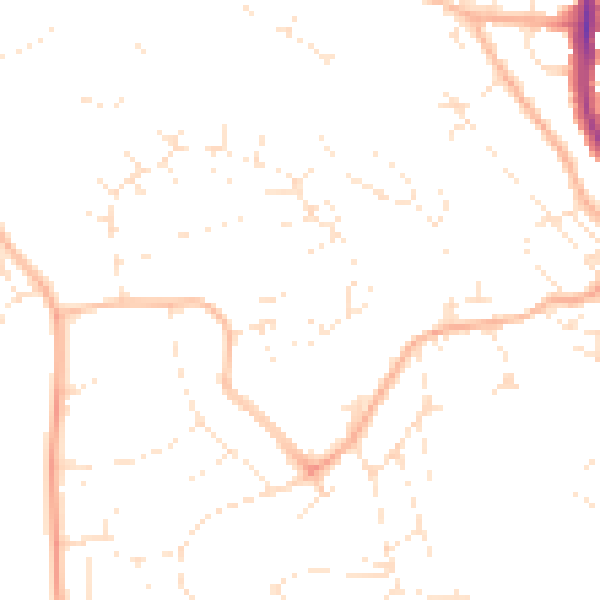 Daytime road noise heatmap for TR11 4SW