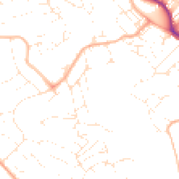 Daytime road noise heatmap for TR11 4TB