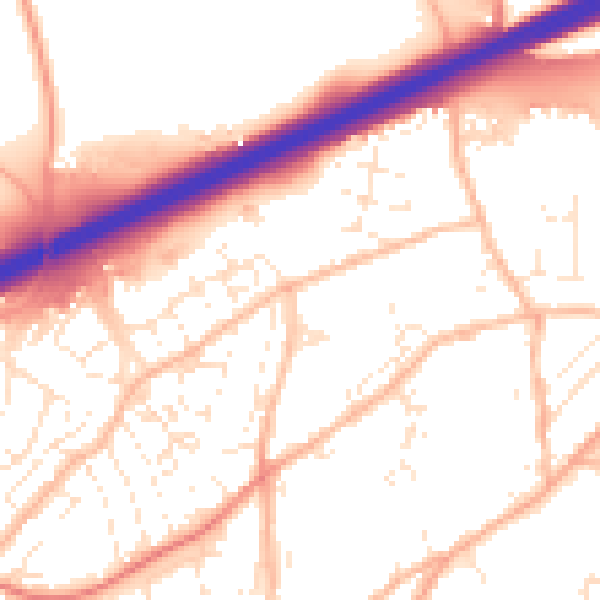 Daytime road noise heatmap for TR14 0AN