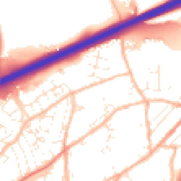 Daytime road noise heatmap for TR14 0AP