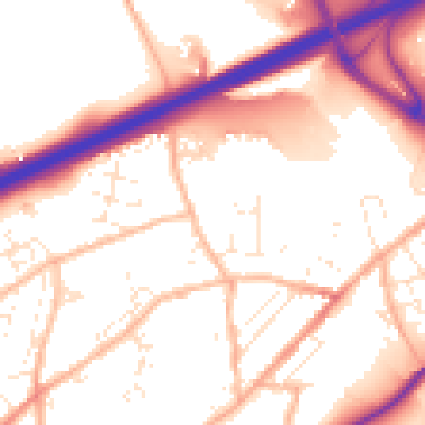 Daytime road noise heatmap for TR14 0AS