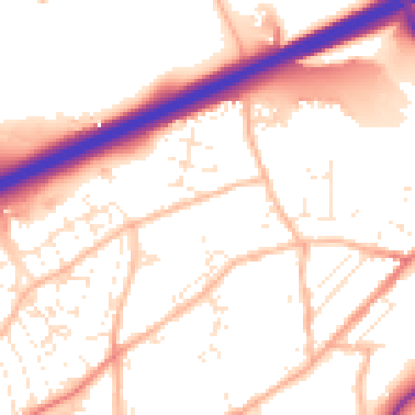 Daytime road noise heatmap for TR14 0AW