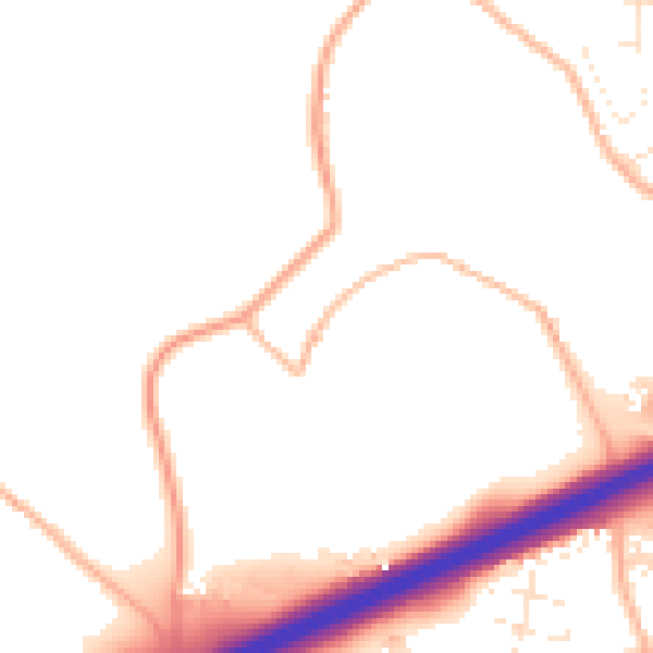 Daytime road noise heatmap for TR14 0AZ