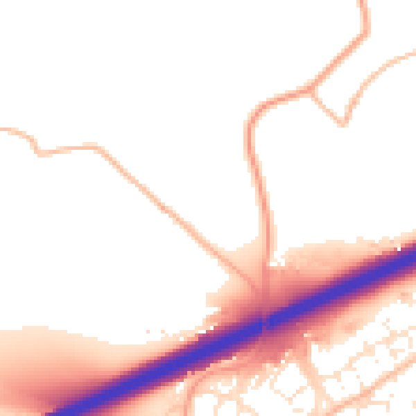 Daytime road noise heatmap for TR14 0BE