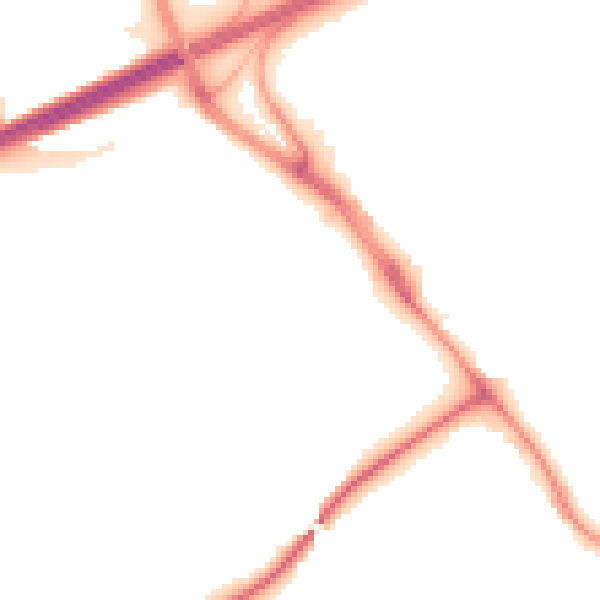 Night-time road noise heatmap for TR14 0BJ